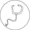 Zeichnung eines Stethoskops als Symbol für Medizin